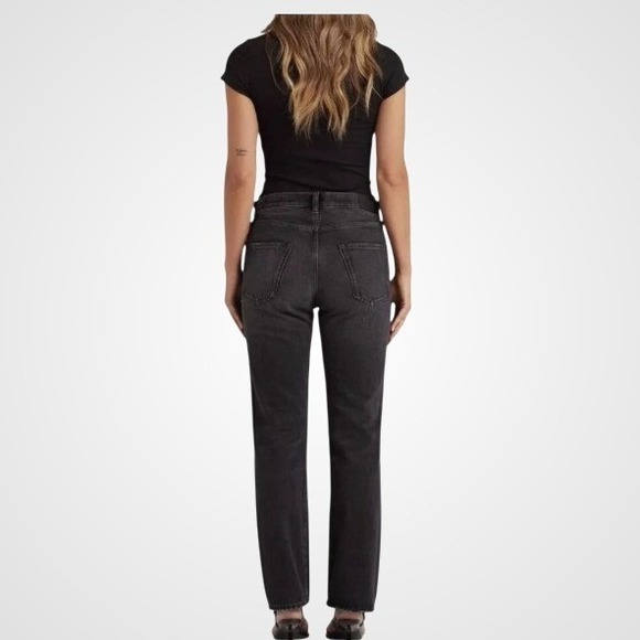 Edwin Lark Womens Tash Crop Relaxed Jeans Size 29 Black Mid Rise Button Fly - Picture 2 of 15